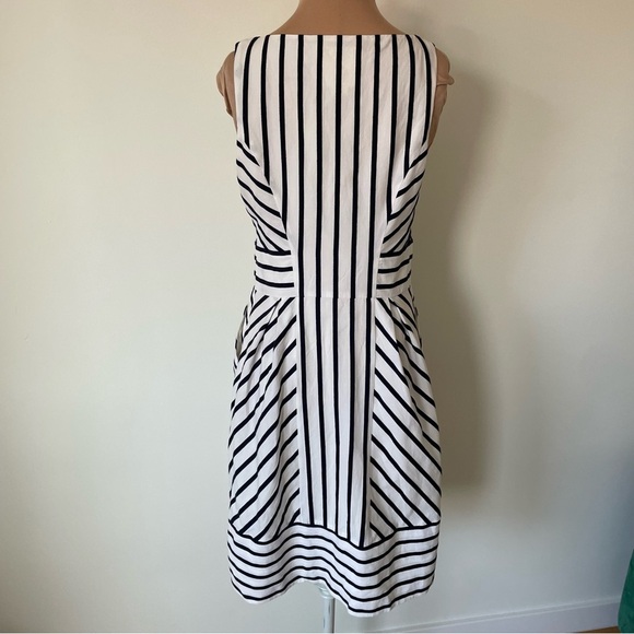 Anthropologie Maeve Chessia Diagonal Striped Lace Panel Sleeveless Dress Size 6 - Picture 5 of 12